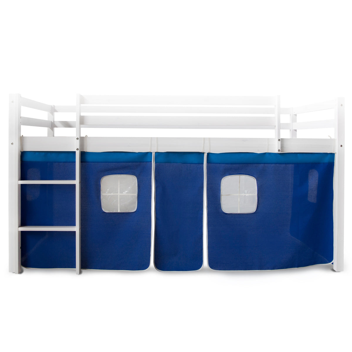 Bettumrandung Bettvorhang für Hochbett Vorhang Stoff Baumwolle Blau