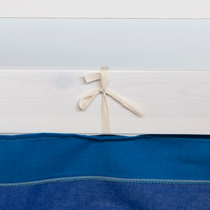 Bettumrandung Bettvorhang für Hochbett Vorhang Stoff Baumwolle Blau