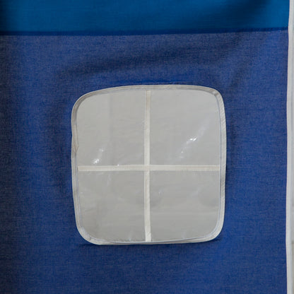 Bettumrandung Bettvorhang für Hochbett Vorhang Stoff Baumwolle Blau