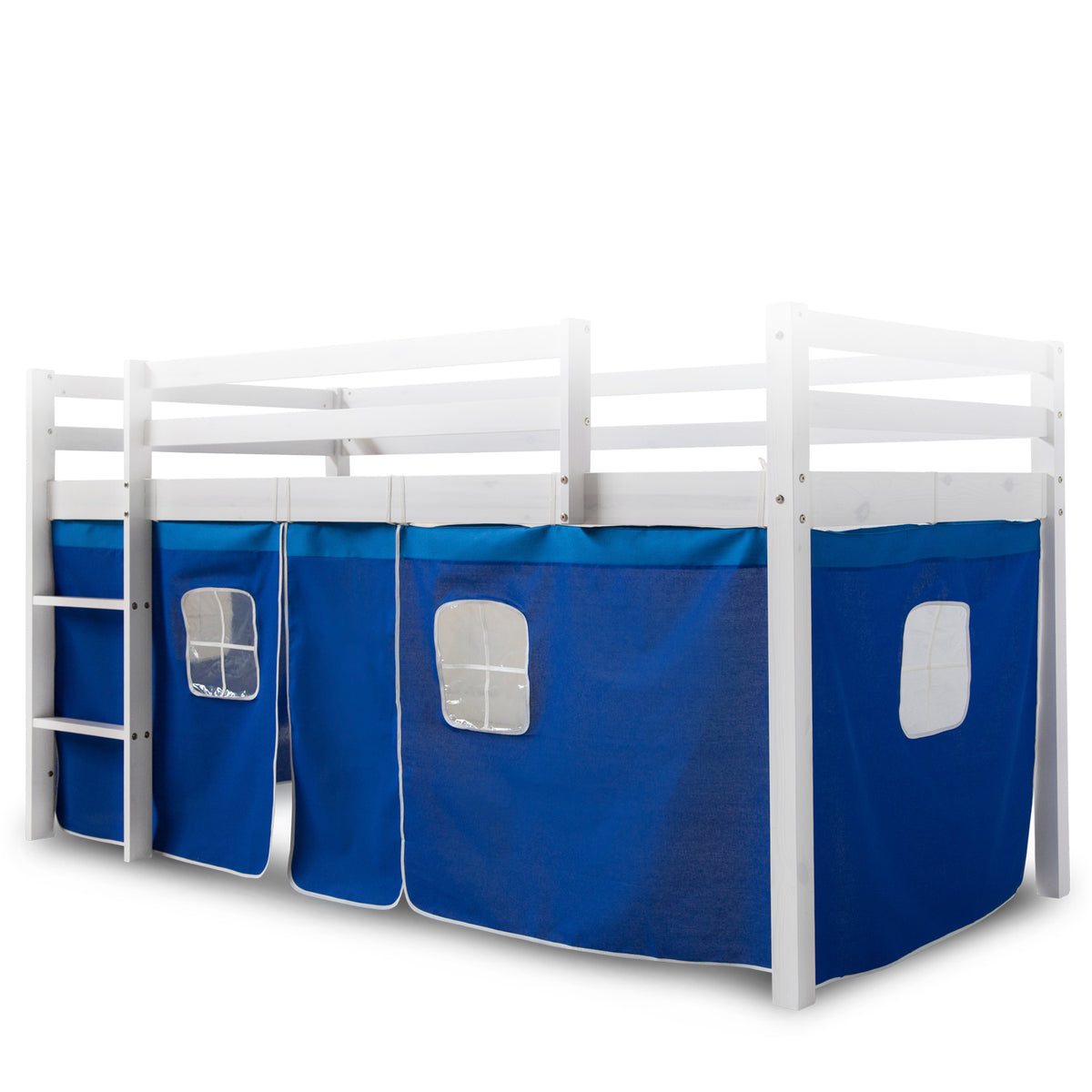 Bettumrandung Bettvorhang für Hochbett Vorhang Stoff Baumwolle Blau