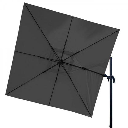 Gastronomie-Ampelschirm HWC-A96, 3x3m (Ø4,24m) schwenkbar, Polyester Alu/Stahl 23kg ~ anthrazit mit Ständer - Palo24