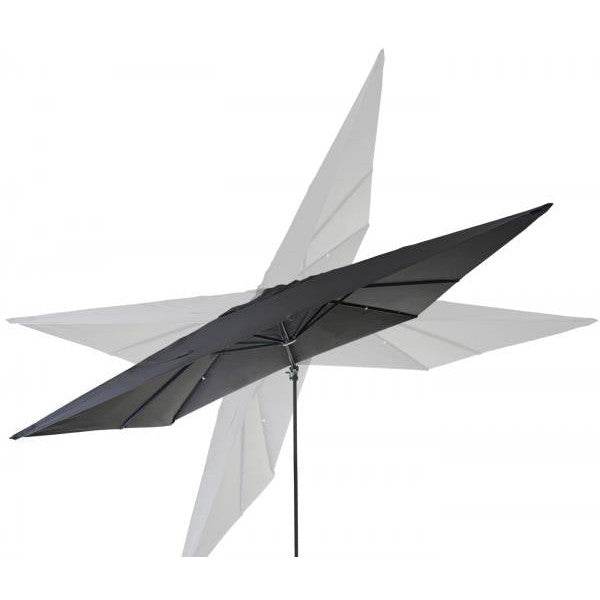Gastronomie-Ampelschirm HWC-A96, 3x3m (Ø4,24m) schwenkbar, Polyester Alu/Stahl 23kg ~ anthrazit mit Ständer - Palo24
