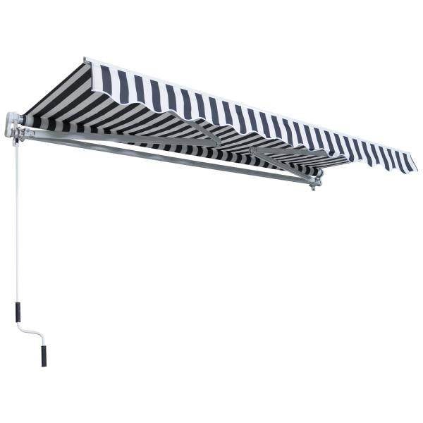 Markise Gelenkarmmarkise Sonnenschutz Grau/Weiss 3,5x2,5m - Palo24