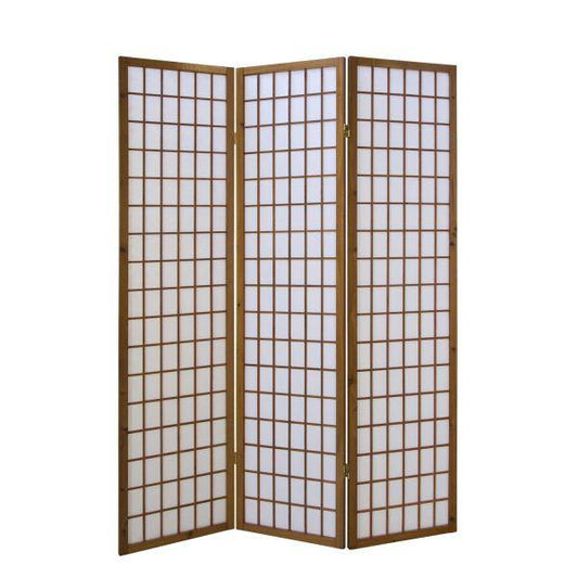 3 fach Holz Paravent Raumteiler Shoji braun - Palo24