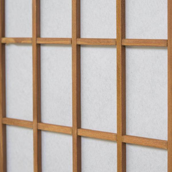 5fach Holz Paravent Raumteiler Trennwand Shoji Faltbar Tabak Braun - Palo24