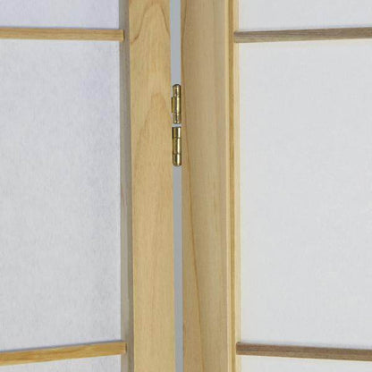 4fach Holz Paravent Raumteiler Shoji in natur - Palo24