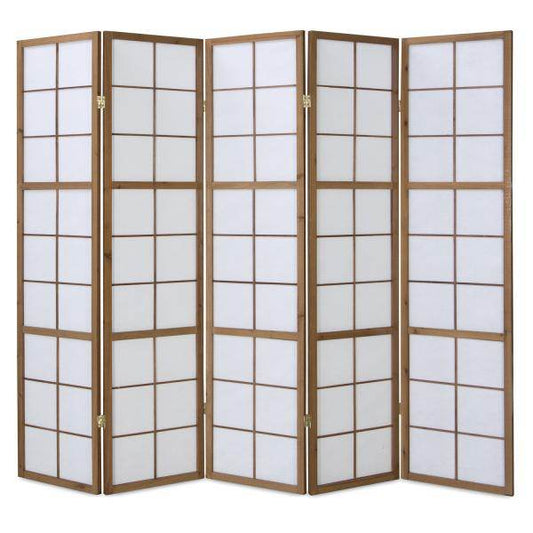 5fach Holz Paravent Raumteiler Shoji Wand tabak - Palo24