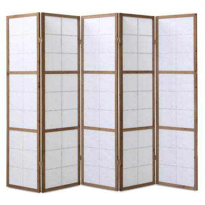 5fach Holz Paravent Raumteiler Shoji Wand tabak - Palo24
