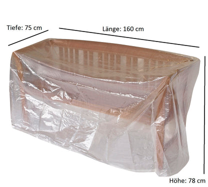 Abdeckhaube Tisch / Bank 160x75cm, PE transparent