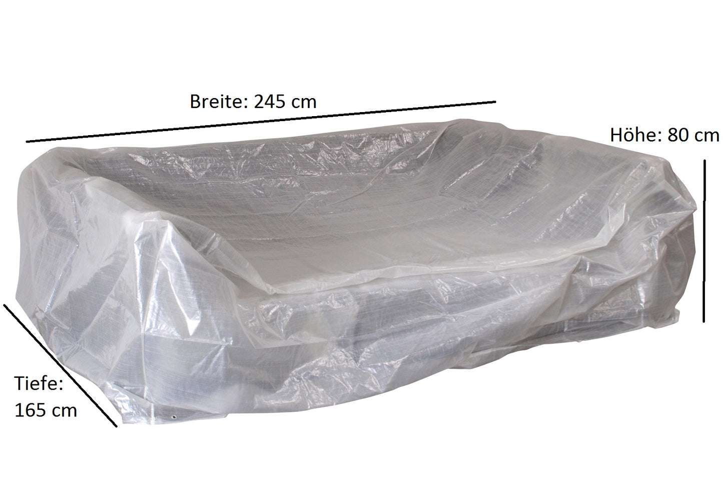 Copertura per set da salotto, isola da salotto 245x165x80cm, PE trasparente