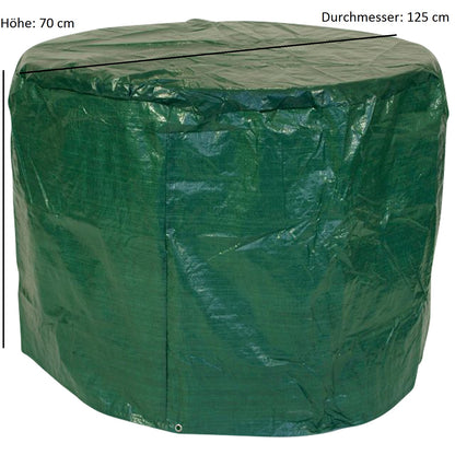 Abdeckhaube Tisch 125x70cm rund, PE dunkelgrün