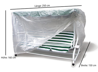 Abdeckhaube Hollywoodschaukel 4-sitzer 250cm, PE transparent