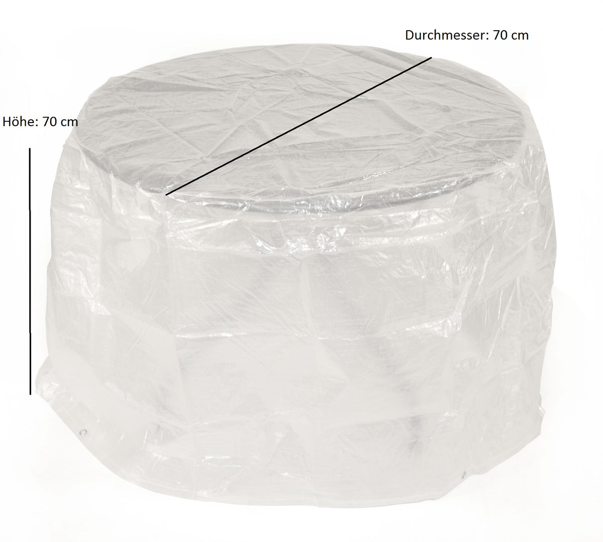 Nappe de table 70x70cm ronde, PE transparent