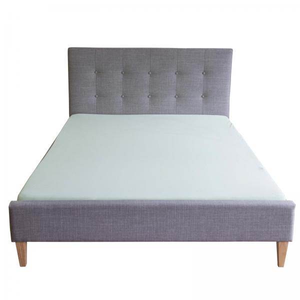 Polsterbett Doppelbett Stoffbett Bettgestell 140 x 200 + Lattenrost grau - Palo24
