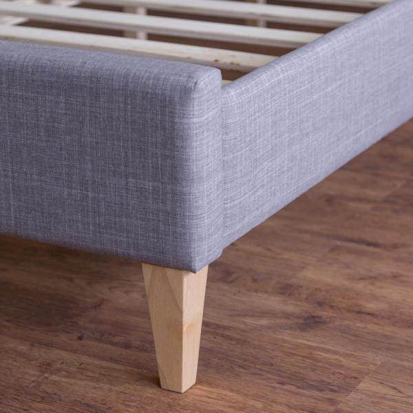 Polsterbett Doppelbett Stoffbett Bettgestell 140 x 200 + Lattenrost grau - Palo24