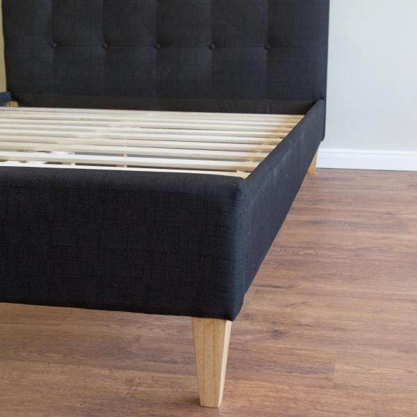 Polsterbett Doppelbett Stoffbett Bettgestell 180 x 200 + Lattenrost schwarz - Palo24