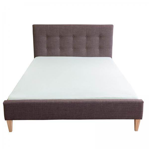 Polsterbett Doppelbett Stoffbett Bettgestell 180 x 200 + Lattenrost braun - Palo24
