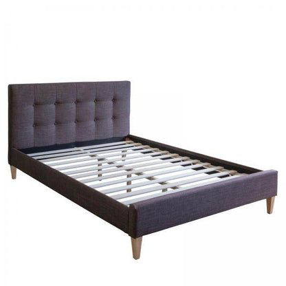Polsterbett Doppelbett Stoffbett Bettgestell 180 x 200 + Lattenrost braun - Palo24