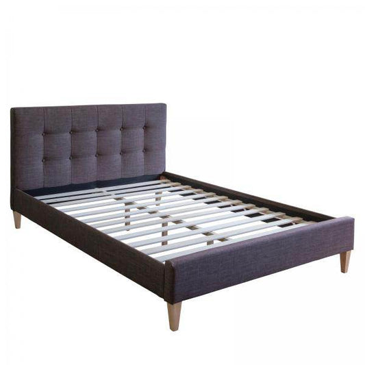 Polsterbett Doppelbett Stoffbett Bettgestell 180 x 200 + Lattenrost braun - Palo24