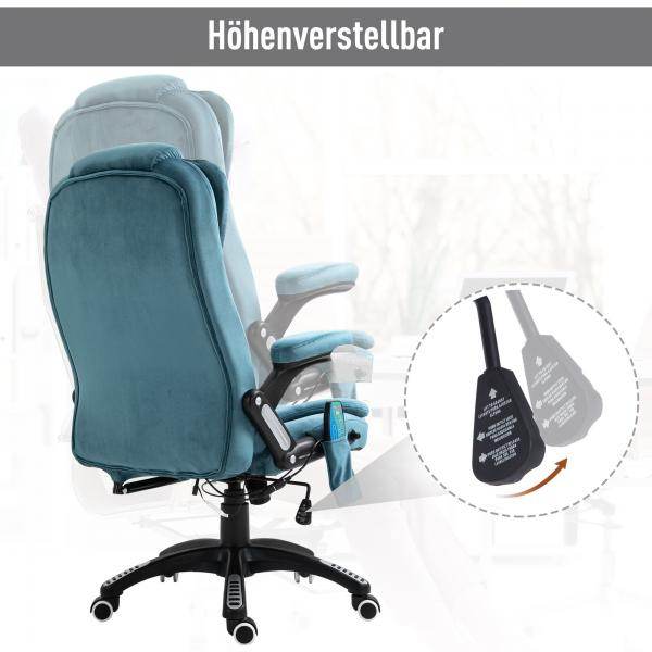Massagesessel Chefsessel Gamingstuhl Drehstuhl Massagebürostuhl Blau - Palo24