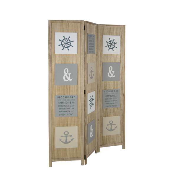 Paravent Raumteiler 3 fach Holz natur - Palo24