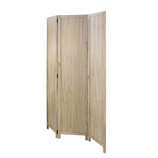 Paravent Raumteiler 3 fach Holz natur - Palo24