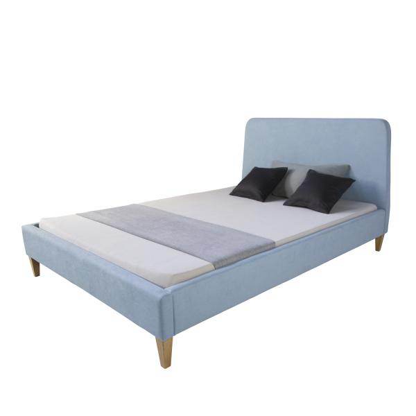 Polsterbett Doppelbett Stoffbett Bettgestell 140 x 200 blau - Palo24