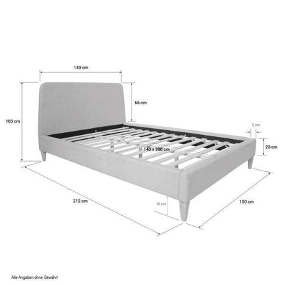 Polsterbett Doppelbett Stoffbett Bettgestell 140 x 200 blau - Palo24