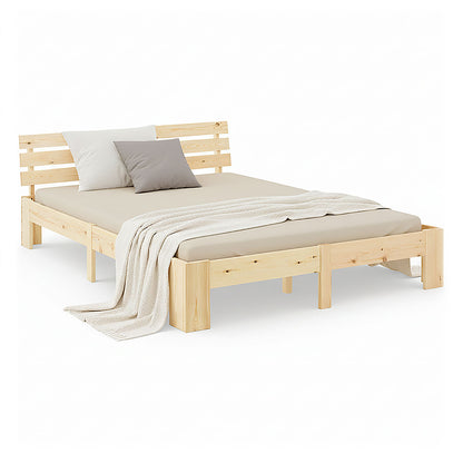 Doppelbett Holzbett Futonbett 160x200 natur Kiefer Bett Bettgestell Massivholz