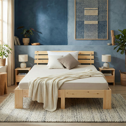 Doppelbett Holzbett Futonbett 160x200 natur Kiefer Bett Bettgestell Massivholz
