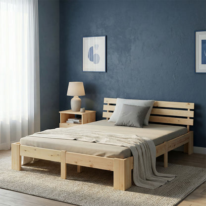 Doppelbett Holzbett Futonbett 160x200 natur Kiefer Bett Bettgestell Massivholz