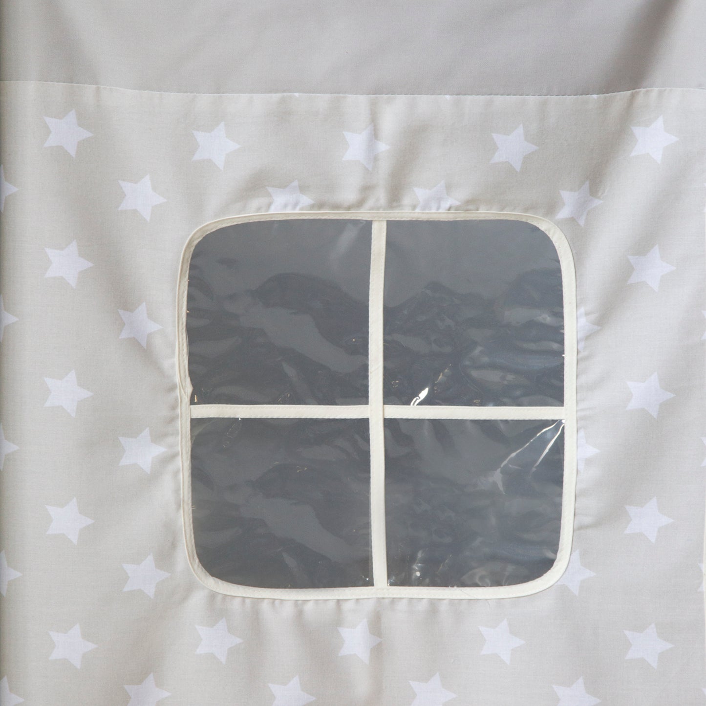Hochbett Kinder 90x200 cm Grau mit Vorhang Sterne | Tunnel | Turm | Rutsche | ohne Lattenrost