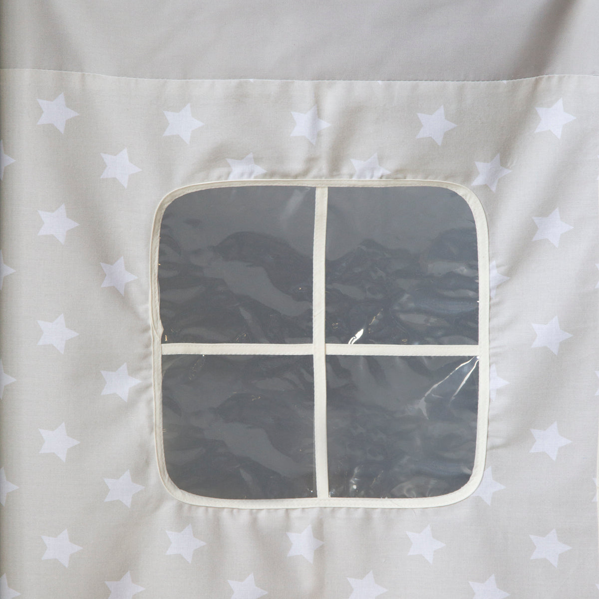 Hochbett Kinder 90x200 cm Weiss mit Vorhang Sterne | Rutsche | ohne Lattenrost