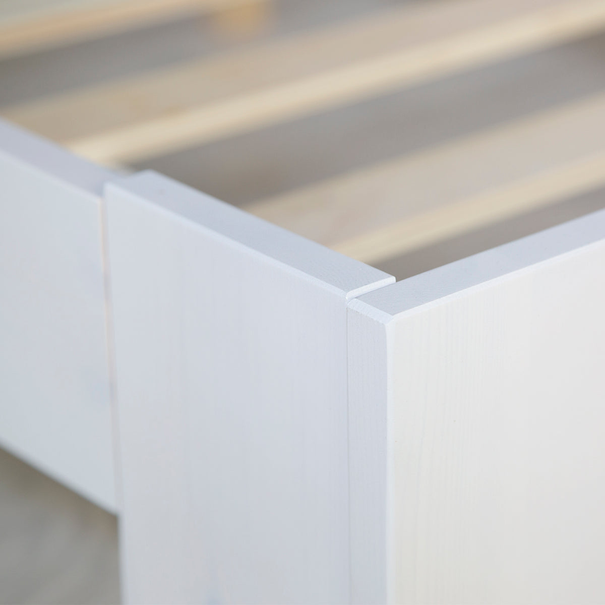 Holzbett 120x200 cm Weiss | Doppelbett | mit Lattenrost | massiv | Kind Jugend Gast
