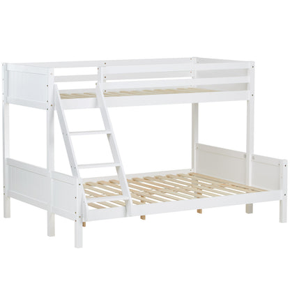 Etagenbett 2 Liegeflächen 90x200 cm und 140x200 cm | Weiss | Holz