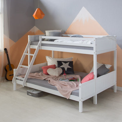 Etagenbett 2 Liegeflächen 90x200 cm und 140x200 cm | Weiss | Holz