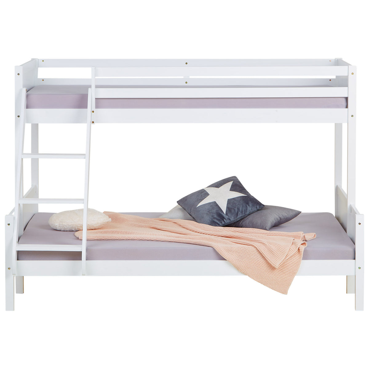 Etagenbett 2 Liegeflächen 90x200 cm und 140x200 cm | Weiss | Holz