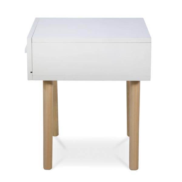 Nachttisch Beistelltisch Nachtschrank Holz Kiefer weiss Schublade - Palo24