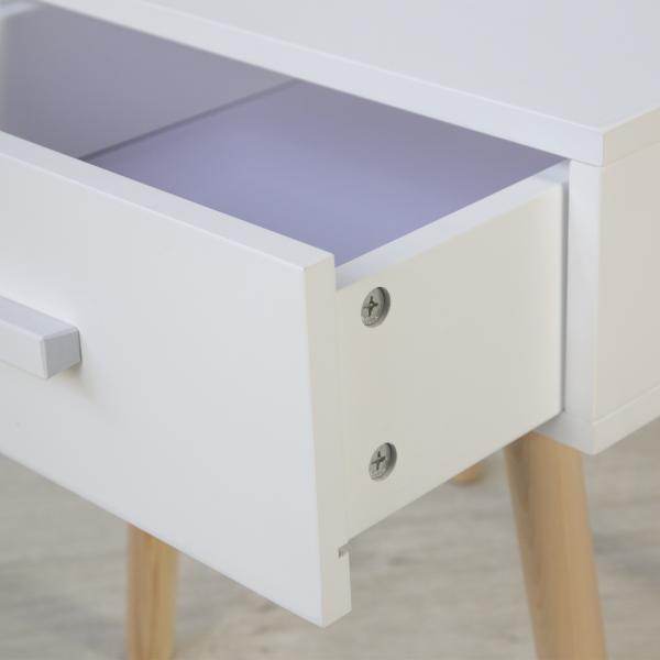 Nachttisch Beistelltisch Nachtschrank Holz Kiefer weiss Schublade - Palo24
