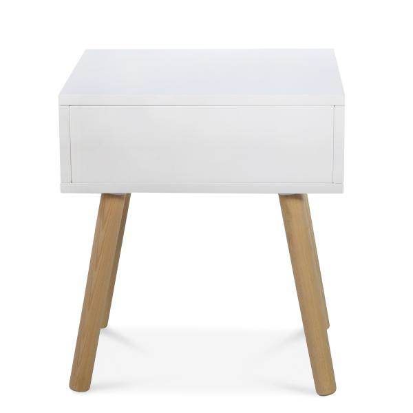 Nachttisch Beistelltisch Nachtschrank Holz Kiefer weiss Schublade - Palo24