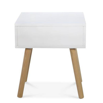 Nachttisch Beistelltisch Nachtschrank Holz Kiefer weiss Schublade - Palo24