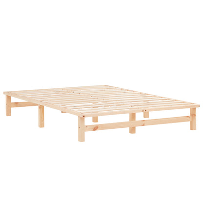 Palettenbett 140x200 cm Natur | Doppelbett | mit Lattenrost | Holz | Kind Jugend Gast