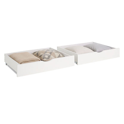 Bettkasten Holz Aufbewahrung mit Rollen Bett Schublade Weiss