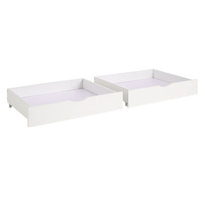 Bettkasten Holz Aufbewahrung mit Rollen Bett Schublade Weiss