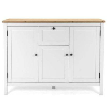 Sideboard Kommode Wohnzimmerschrank Holz Weiss Natur - Palo24