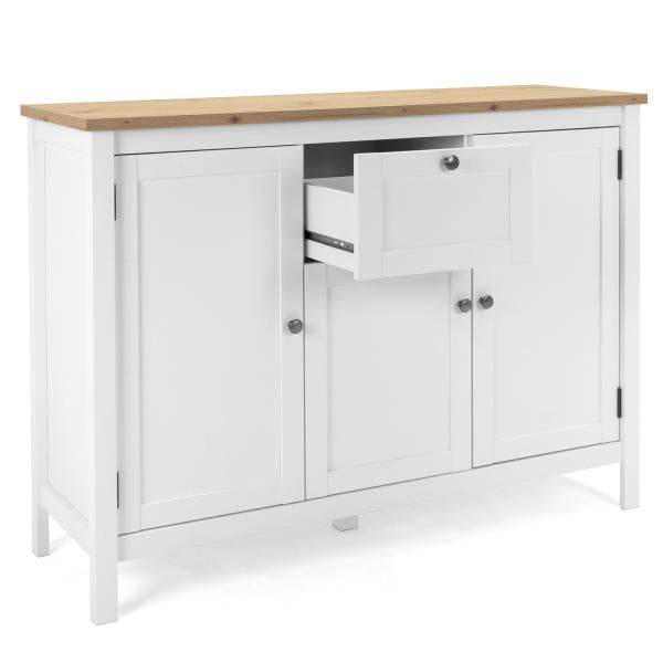 Sideboard Kommode Wohnzimmerschrank Holz Weiss Natur - Palo24