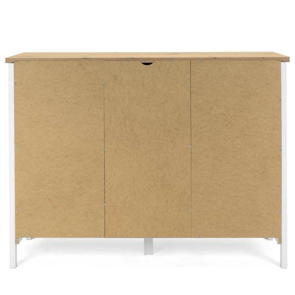 Sideboard Kommode Wohnzimmerschrank Holz Weiss Natur - Palo24