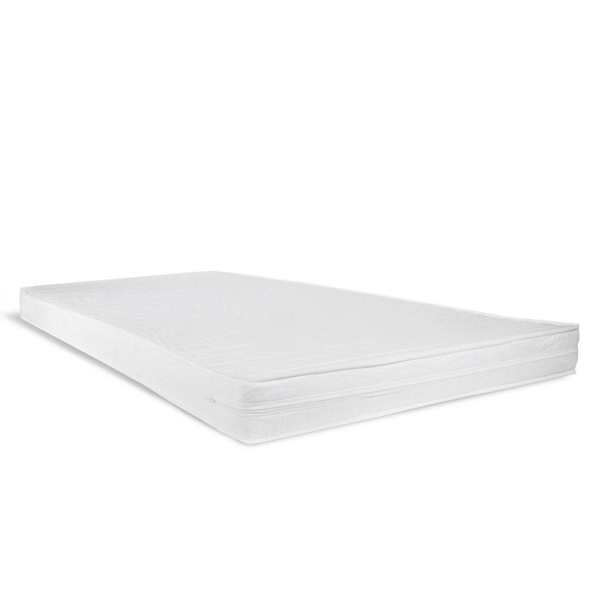 Hochbett Kinder 90x200 cm Weiß mit Vorhang in Lila Beige | Tunnel | mit Lattenrost und Matratze - Palo24