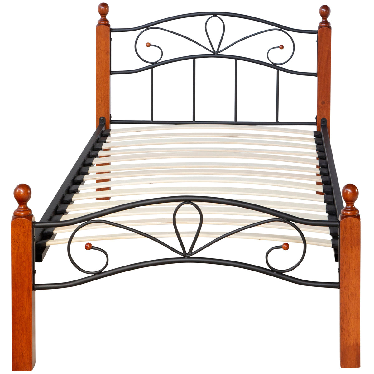 Metallbett 90x200 Schwarz Einzelbett Jugendbett Bettgestell mit Lattenrost