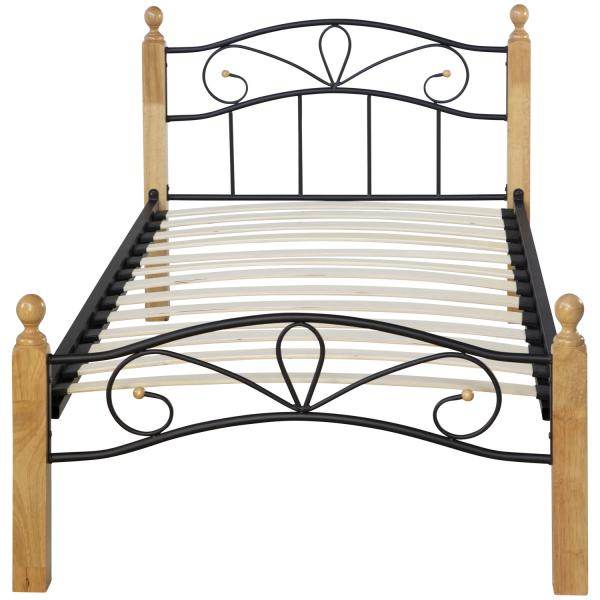 Metallbett 90x200 Schwarz Einzelbett Jugendbett Bettgestell mit Lattenrost - Palo24